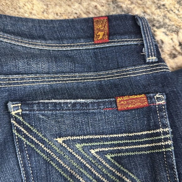 7 For All Mankind Flynn Boot Cut Flare Jeans, 34” inseam, “Z-Pocket” - Picture 7 of 12